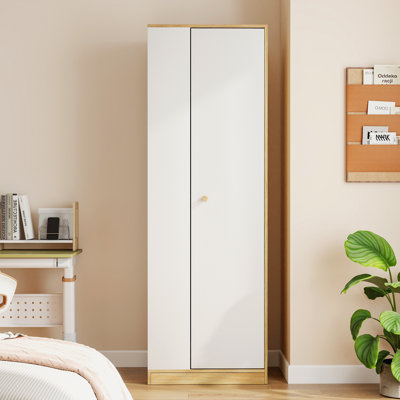 Garde-robe 1 porte avec tringle et 5 rangements