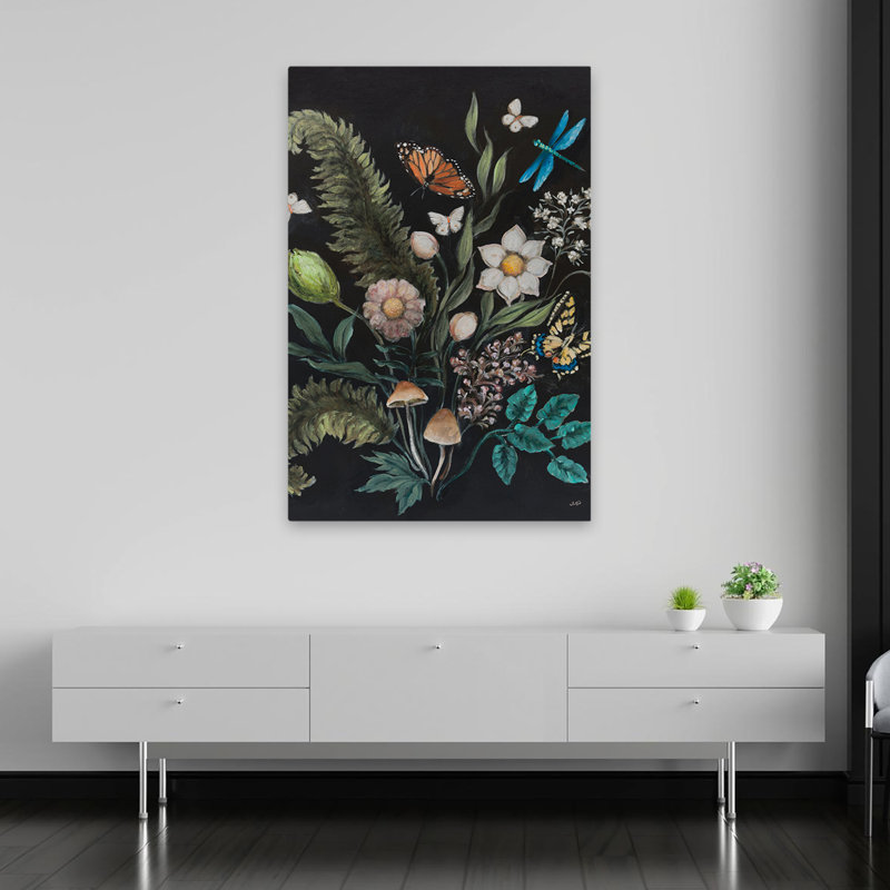 Bohème et éclectique gothique botanique II, H 60 po x l 40 po