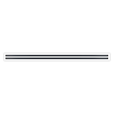 BUILDMART - 72" 2 Slot Linear Slot Diffuser - Double Slot - White Decorative Air Vent - Modern Vent / Size: 2" H x 3.5" W x 72" L