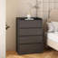 Commode 4 tiroirs, imperméable et moderne en bois pour chambre - noir