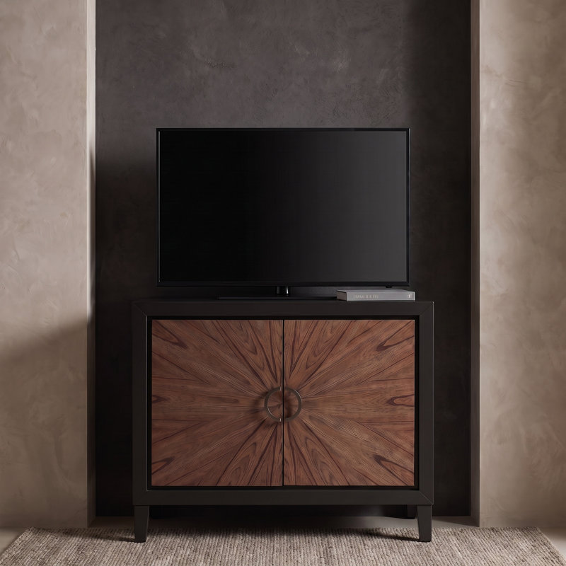Deerfin 2-Door Wood Accent Chest, Black/Brown
