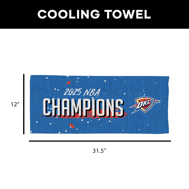 NBA Oklahoma City Thunder Champs Courtside Cooling Towel – Performance Chill Towel for Gym or Outdoors, Official Team Print – 12 x 31.5 inches