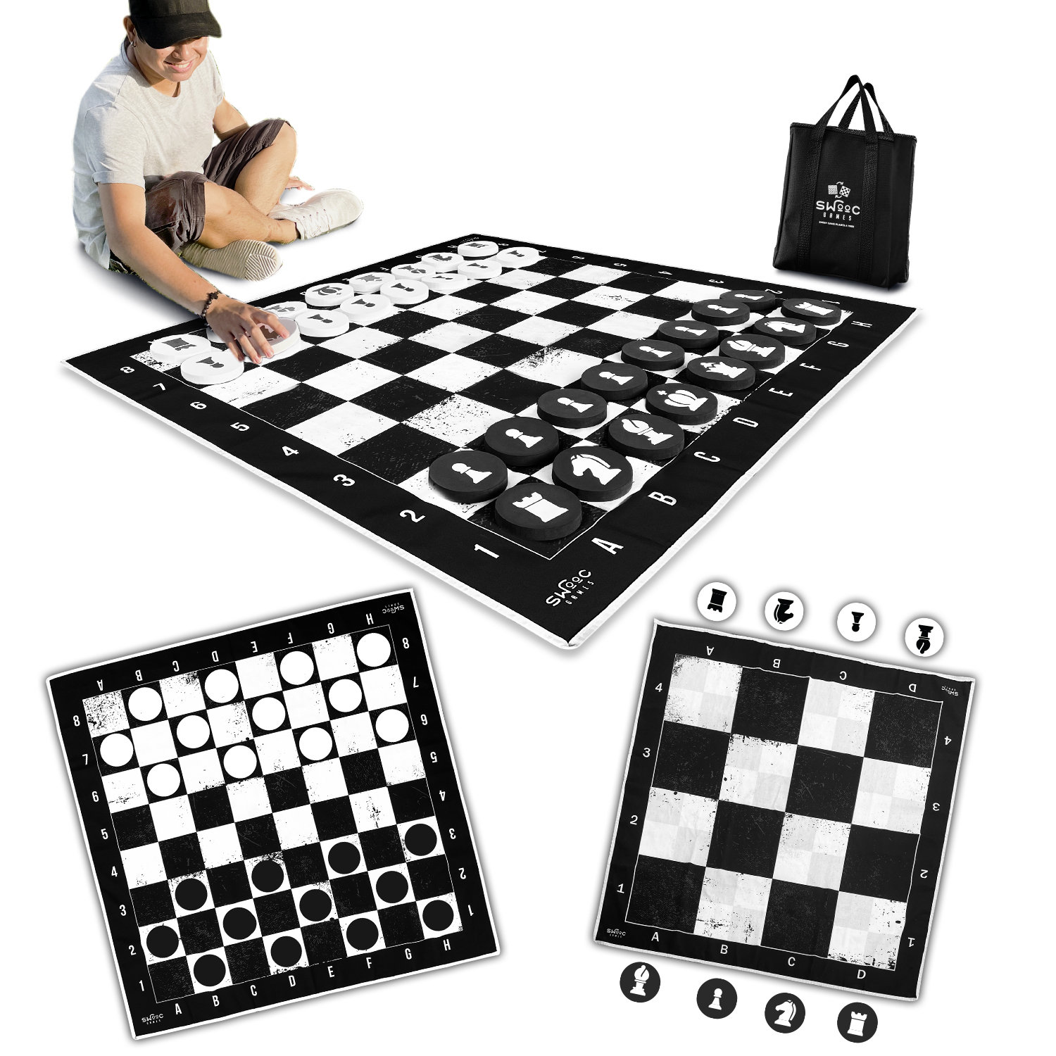  SWOOC Games - Giant Wooden Tic Tac Toe Game (All