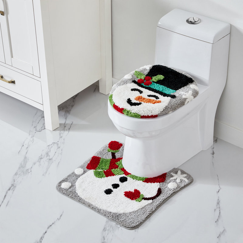  Home Multi Snowman Holiday Bath Rug Set, 2 Count