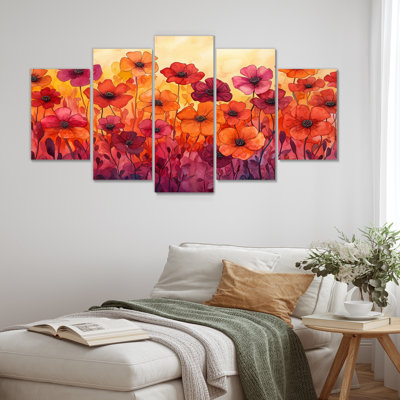 Bagby - Wildflowers Wall Art - Traditional Wall Art Set 5 Piece