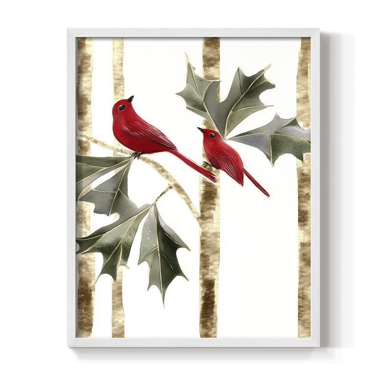 Christmas Holiday Art CCCXXVI Framed Print - Solid Wood, H 11 po x l 9 po, Blanc