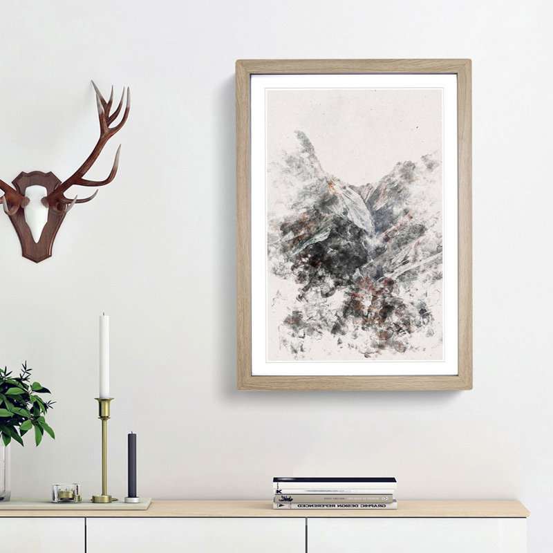 Mountains in San Vigilio Italy - Picture Frame Painting Print, 63cm H x 45cm W x 2cm D, Oak Framed