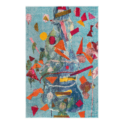 Washable Abstract Indoor Rug