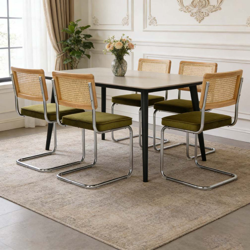 Ensemble de chaises de salle à manger moderne, Vert olive