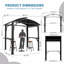 Barbecue de jardin en acier 8X5FT, pour l'extérieur avec double toit en acier galvanisé et tablettes latérales (gris)-123219045