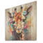 Portrait de girafe à fleurs colorées - girafe sur bois-678152710