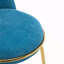 Ensemble de 2 tabourets d'intérieur revêtus de métal, cadre doré et revêtement bleu-1095301323