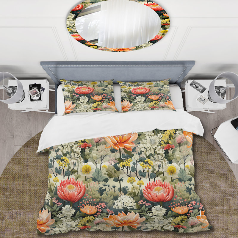 Ensemble de housse de couette Oasis Fields, Housse de couette pour grand lit et 2 taies décor