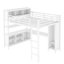 Queen Loft Bed With Desk And Wardrobe, Metal, White, Heavy Duty, Space Saving, Easy To Assemble Size Metal Solid Build, Put Together-2101646899