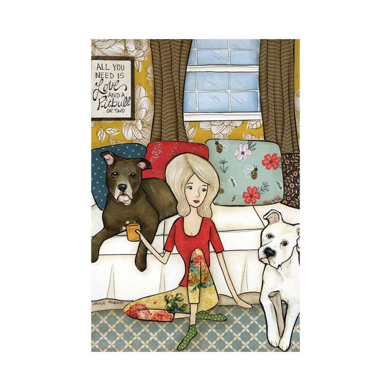 Love And A Pitbull by Jamie Morath - Wrapped Canvas Gallery-Wrapped Canvas Giclée, 40" H x 26" W, Wrapped Canvas