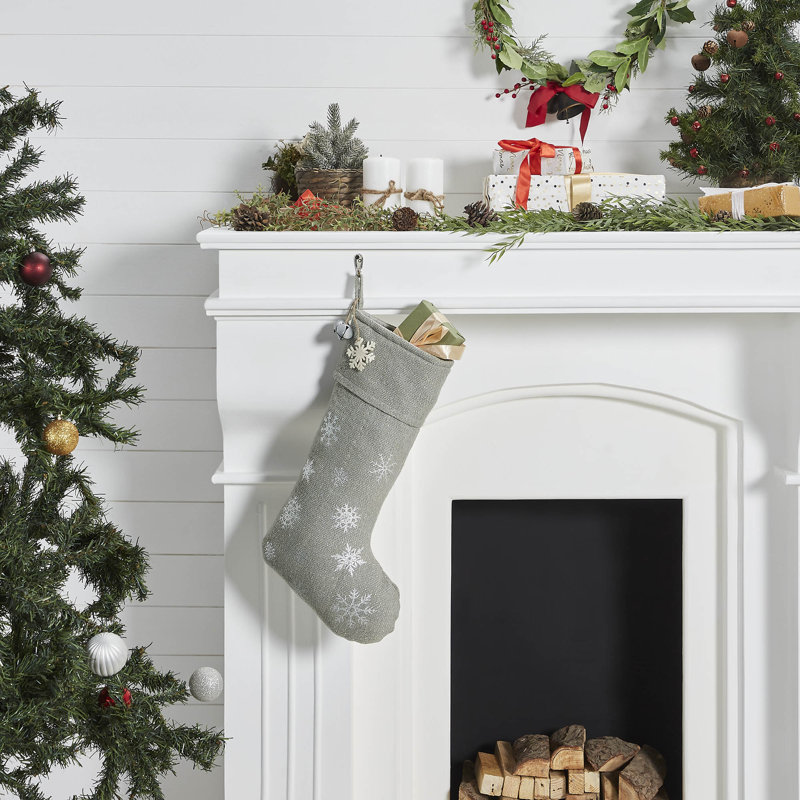 Chaussette de Noël en cotton, Gris colombe