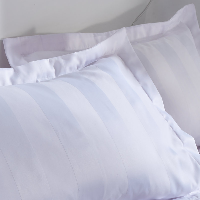 Soft Satin Stripe Oxford Pillowcase, White