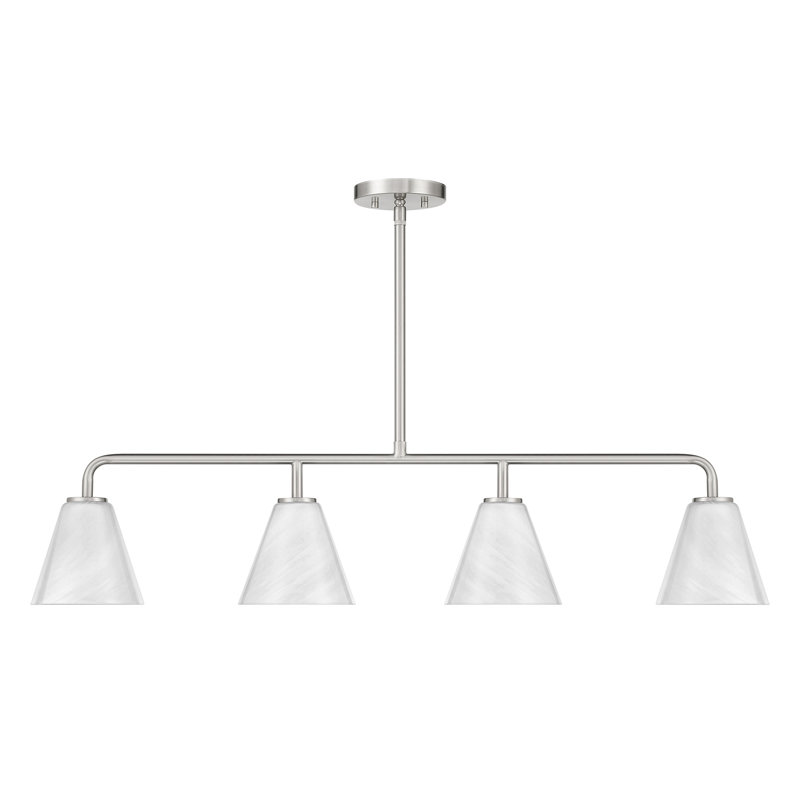 Lustre linéaire à 4 lumières Hashimoto , Nickel satiné