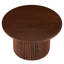 Table basse ronde de style campagne, plateau en bois aggloméré noyer avec base en métal, table d'appoint de salon moderne
