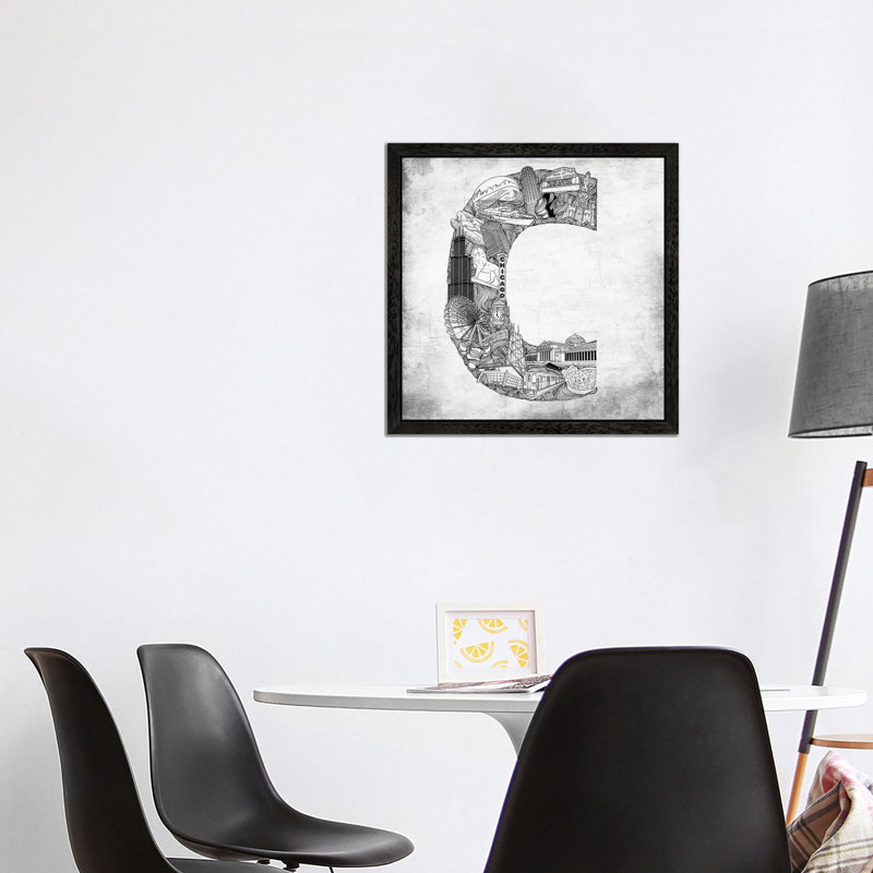 Chicago - Print on Canvas, 93.98 cm H x 93.98 cm W, Black Floater Framed