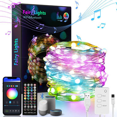 Bluetooth LED Curtain Lights - RGB Color Changing LED String Lights Kit