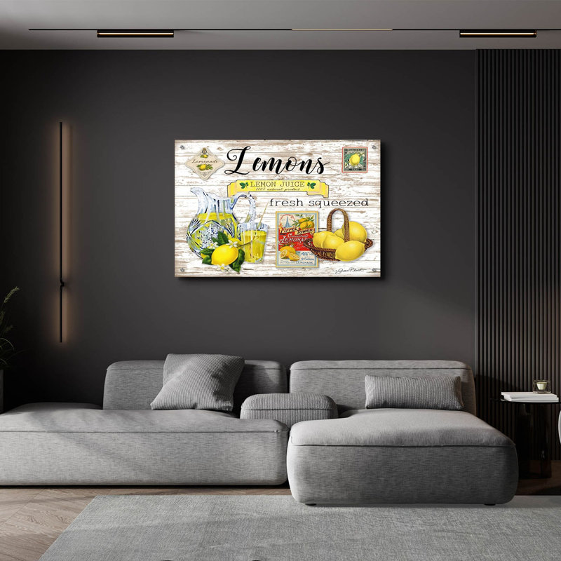 «Rustic Kitchen Fruit Art B» par Jean Plout, art mural en verre acrylique, H 24 po x l 36 po x P 0,2 po