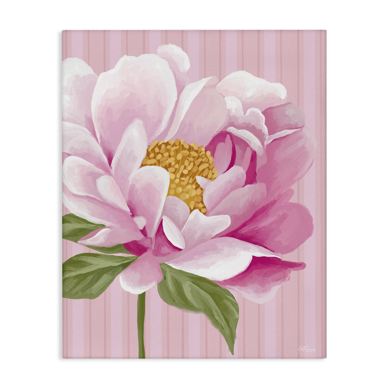 Art mural sur toile avec œillets roses par Cat Thurman Designs, H 20 po x l 16 po