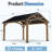 14' x 12' Cedar Wood Gazebo with Galvanized Steel Hardtop Roof, Outdoor Wooden Pavilion with Heavy-Duty Ceiling Hook, All-Weather Patio Shade Structure for Backyard, Garden, Deck