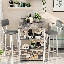 Kitchen Dining Table Set For 2,  Bar Table And Chairs Set With 3 Storage Shelves, Counter Height Pub Table With 2 PU Leather Upholstered Backrest Bar Stools For Small Space, Kitchen Island, Dining Room, Bar-776151337-776151319-776151313