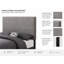 Lit plateforme tapissier moderne avec tête de lit ajustable, structure de lit en lin, gris, double-1247461248-1247461254