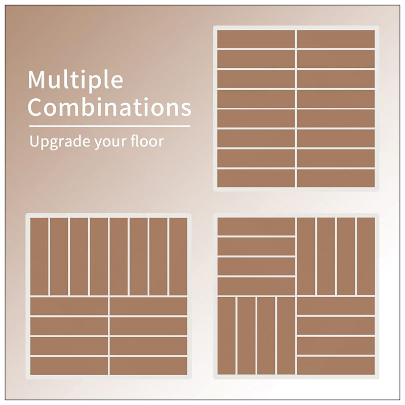 Carreaux de patio à emboîtement de patio, plancher extérieur composite de 12 po x 12 po, résistant aux intempéries et facile à installer pour le balcon et la cour arrière