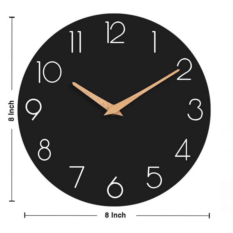 Wood Wall Clock, Black