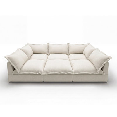 Hamburg Modular Upholstered Sleeper Sectional Cloud Sofa Beige 