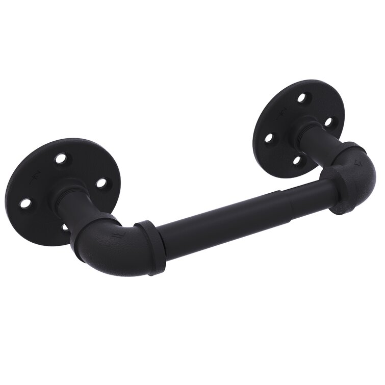 Wall Mount Post Toilet Paper Holder in Matte Black