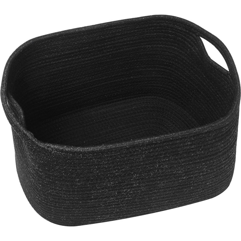 1 Pack Rope Baskets For Storage Basket, Cotton Rope Woven Basket With Handles. Blanket Basket For Storing Clothes, Toys, Books, Shelves Etc, 15''L X 10''W X 9.5''H
