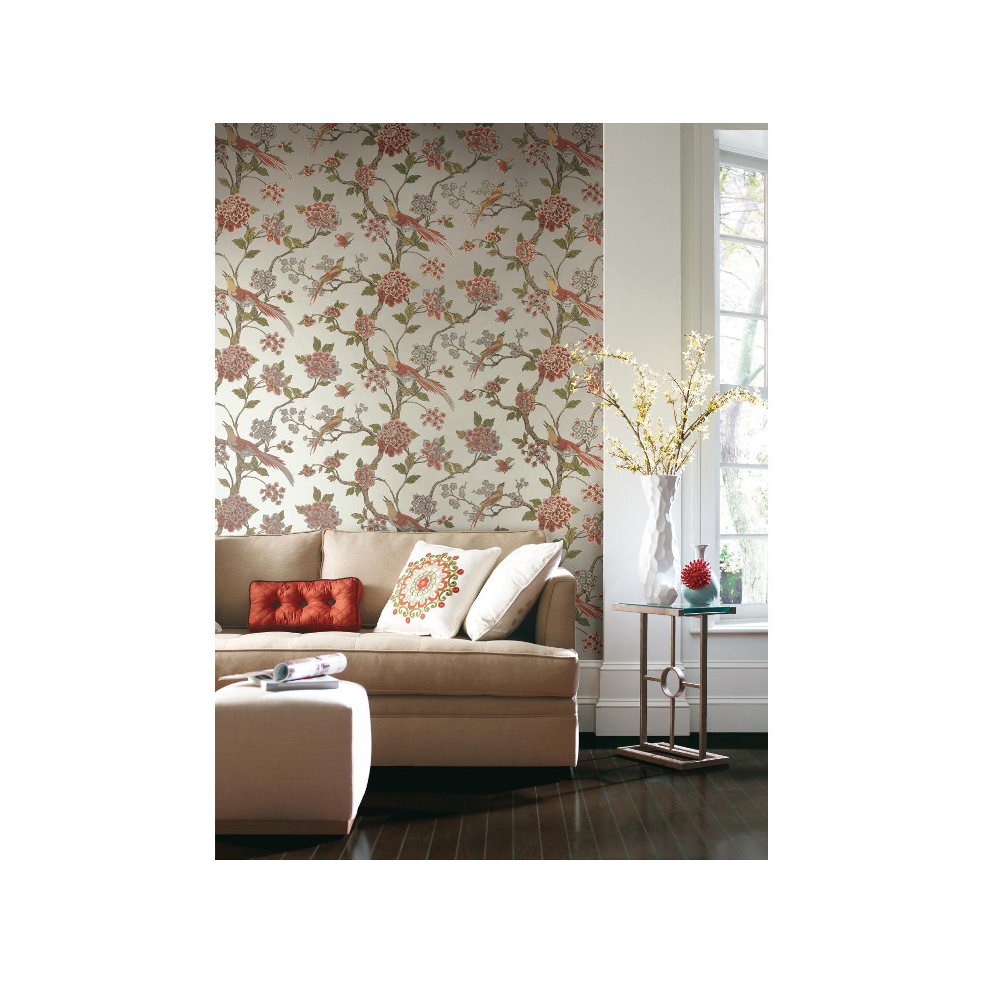 Ashford Toiles Wallpaper, Shiny Silver