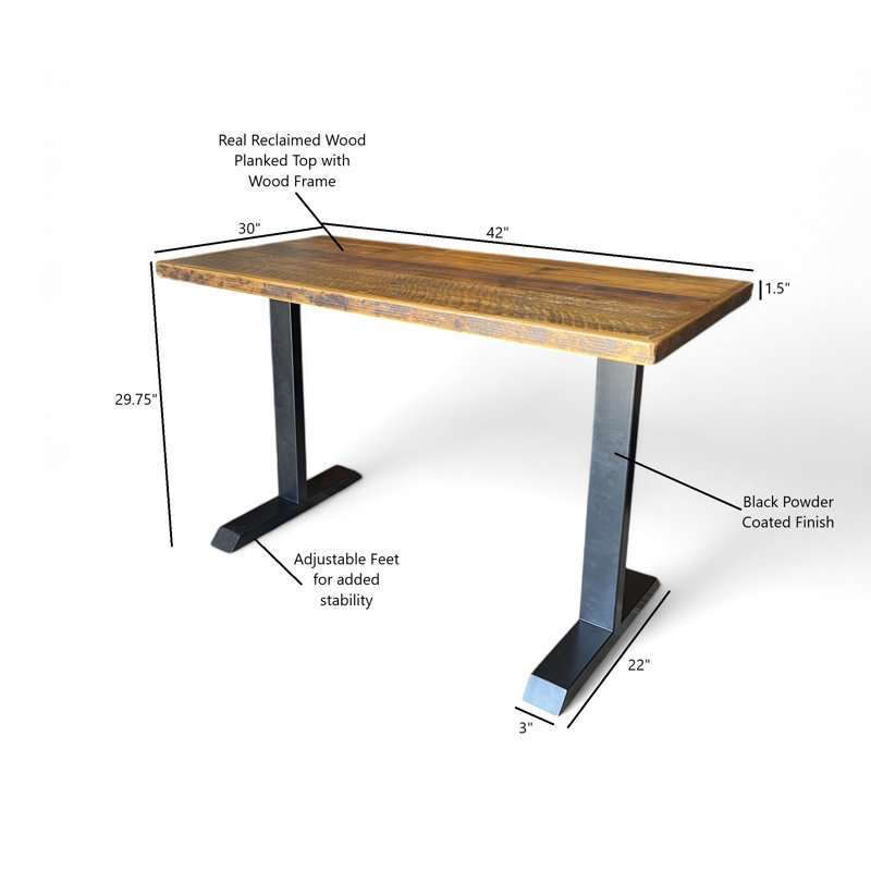 The Heritage Farmhouse Earth & Iron Desk, 29.75" H x 48" W x 30" D
