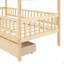 Lit simple en bois avec deux tiroirs-124917714