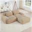 Canapé de 82 po en forme de L en tissu SoftCorduroy de conception modulaire en tissu avec de multiples combinaisons d'accoudoirs incurvés. Aucun assemblage requis.-1090906505