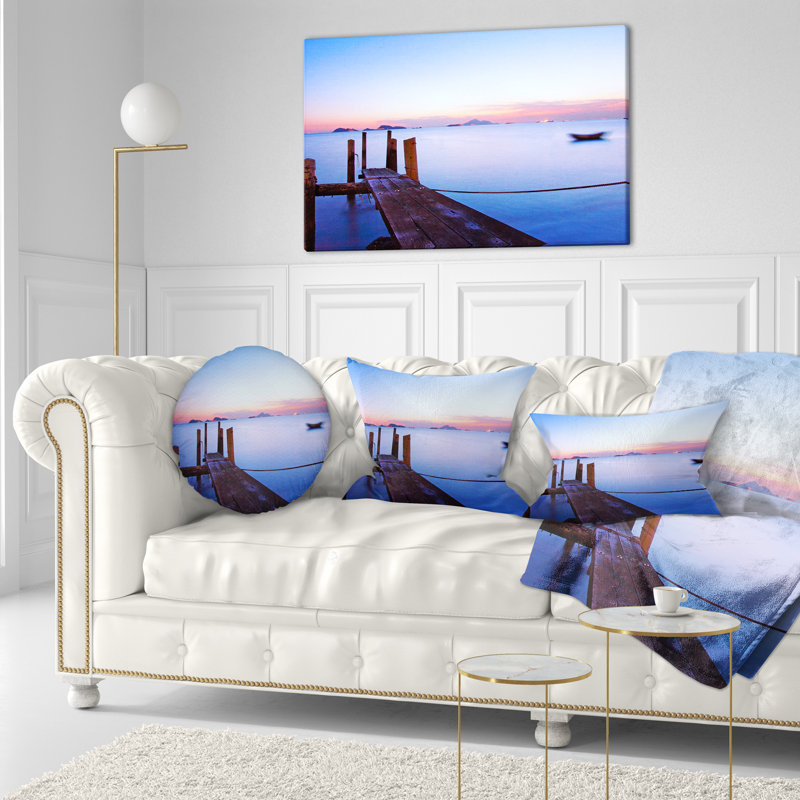 Coussin en bois au crépuscule - oreiller imprimé Sea & Shore