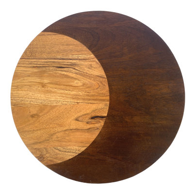 Round Two-Tone Wood Cheese and Cutting Board