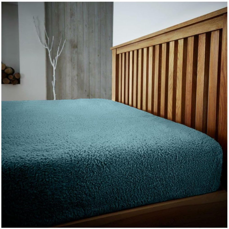 Teddy Plain Fitted Sheet, Single, Green