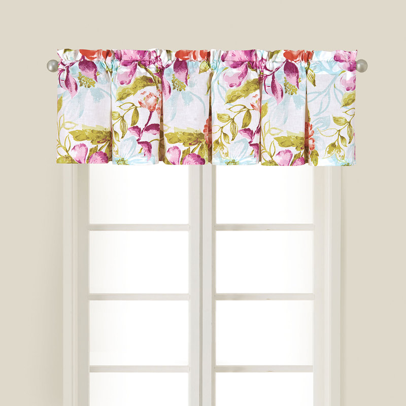 Clara Cotton Green Valance Window Treatment