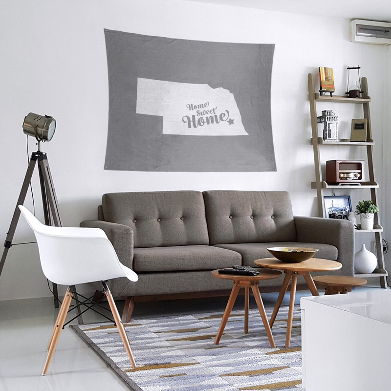 Tapisserie Home Sweet Lincoln, H 27,5 po x l 37,5 po, Gris