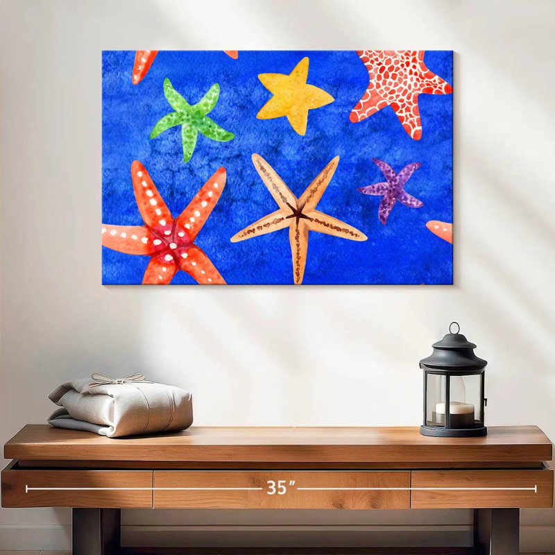 Motif d'étoile de mer sous l'eau, H 16 po x l 24 po