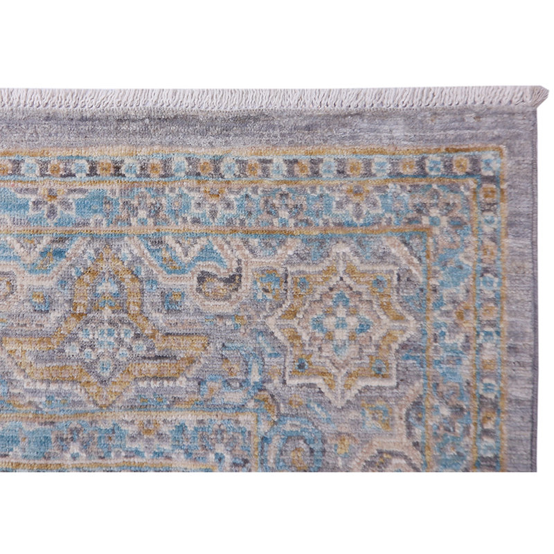 Tapis gris / crème de haute qualité noué à la main Ziegler 3000