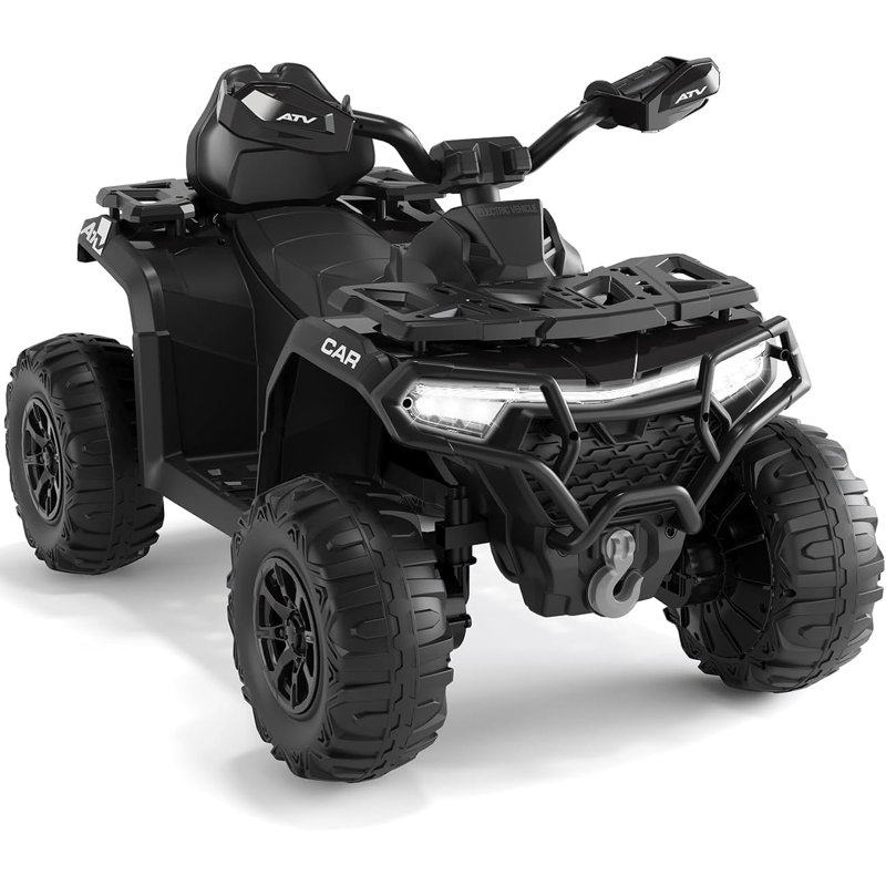 12V SMT-918 Kids Electric ATV Ride-On Toy Car with Parental Remote, Spring Suspension, Off-Road Anti-Skid Tires, Bluetooth Music, LED Lights & USB for Ages 3-8 