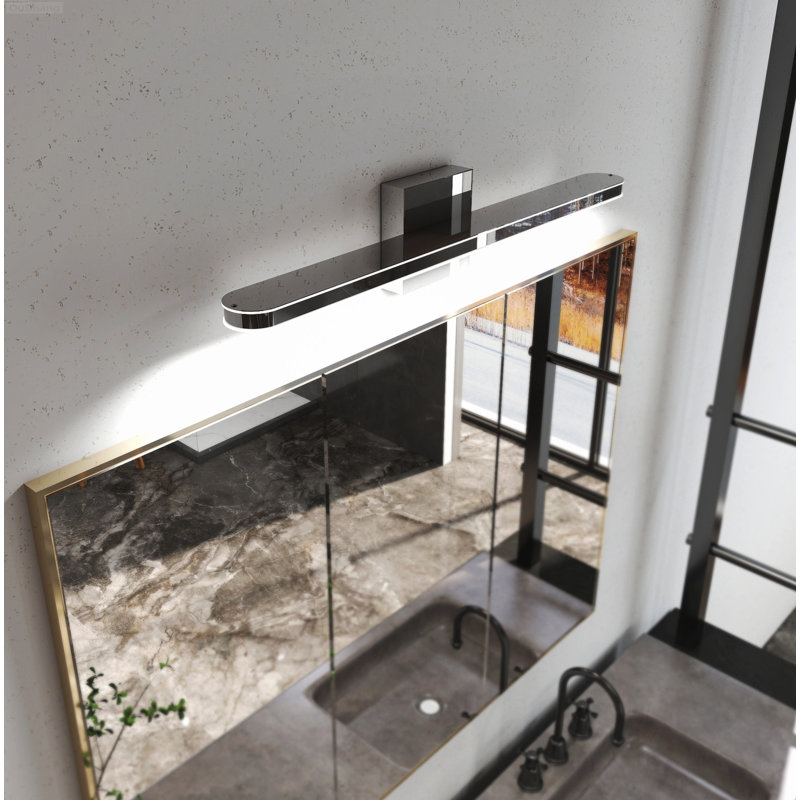 Éclairage de salle de bain moderne à DEL chromé à intensité variable de 24 pouces pour salle de bain, blanc froid 6000K