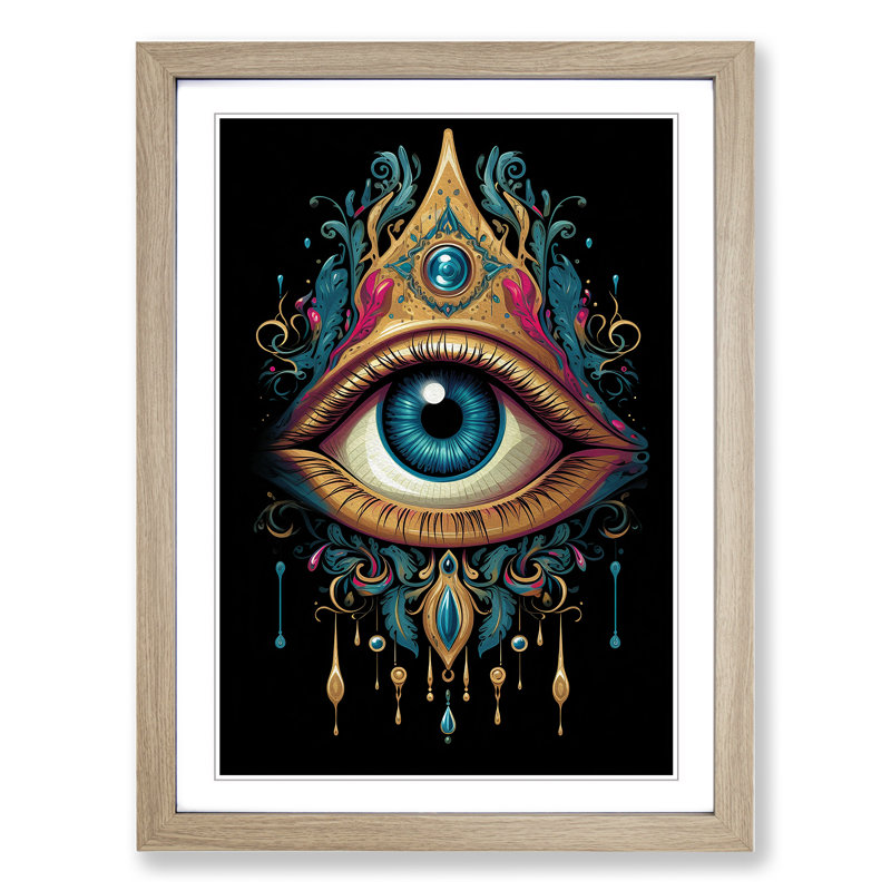 Eye Informel - Single Picture Frame Print on Wood, Oak Framed, 34cm H x 25cm W