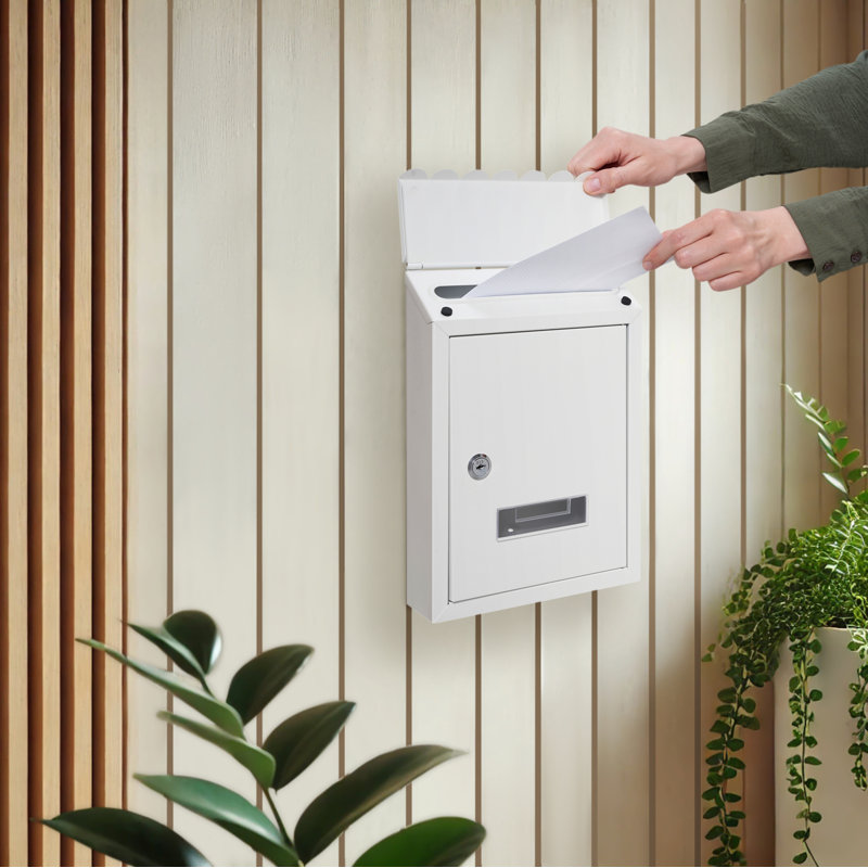 Stallings Steel Wall Mounted Post Box, White